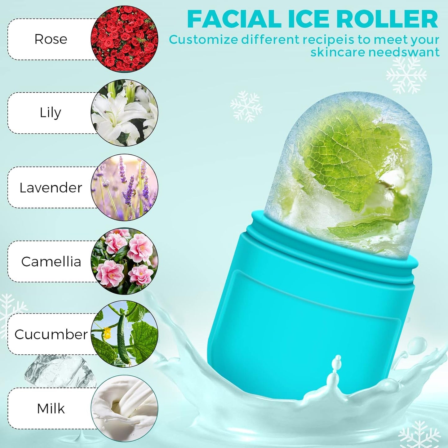 Ice Face Roller and Gua Sha Set for Tightens and Shrinks Pores Relief Eye Puffiness Birthday Gifts for Her Women Beauty Skincare Face Gua Sha Stone Massager Tools Products