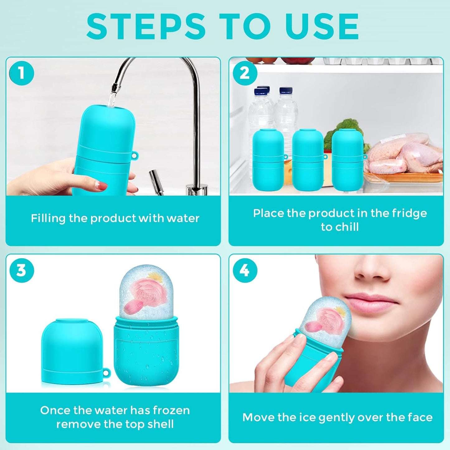 Ice Face Roller and Gua Sha Set for Tightens and Shrinks Pores Relief Eye Puffiness Birthday Gifts for Her Women Beauty Skincare Face Gua Sha Stone Massager Tools Products