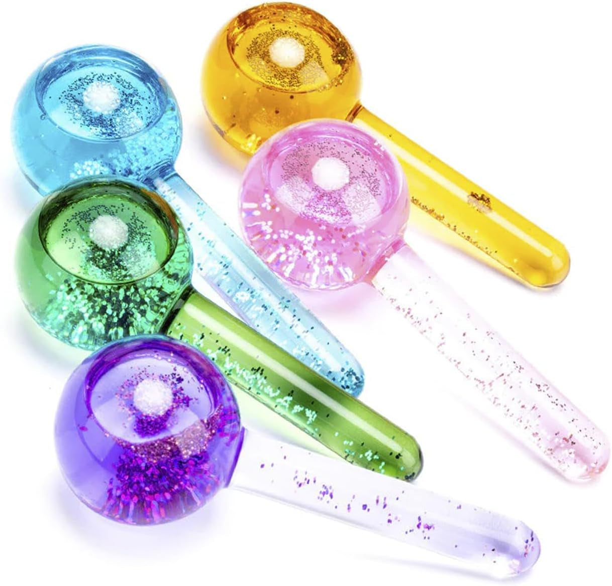 Ice Globes for Facial - Cooling Cryo Sticks, Skincare, Ice Roller for Face and Eyes & Neck, Ice Face Roller to Reduce Puffiness & Dark Circles, Tighten Skin & Enhance Circulation, Pack of 2 (Pink)