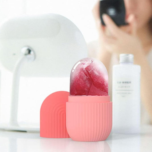Ice Roller for Face and Eyes 2 Pce Ice Roller for Face Reusable Facial Beauty Ice Roller Skin Care Tools for Brighten Skin Instant Cooling and Puffiness Reduction Blue Pink