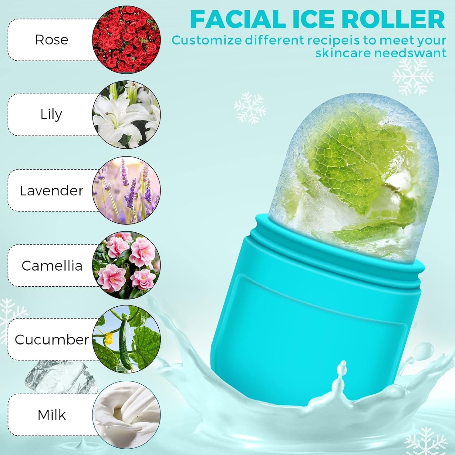 Ice Face Roller and Gua Sha Set for Tightens and Shrinks Pores Relief Eye Puffiness Birthday Gifts for Her Women Beauty Skincare Face Gua Sha Stone Massager Tools Products