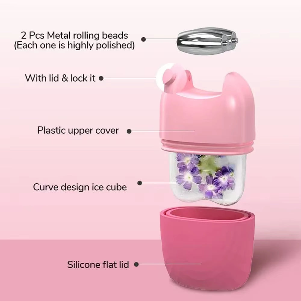 2 in 1 Ice Facial Roller Gua Sha Puffiness Roller Lifting Contouring Tools Ice Cube Trays Ice Balls Face Massager Beauty Care