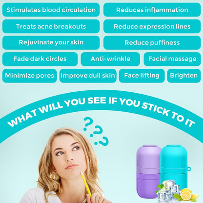 Ice Face Roller and Gua Sha Set for Tightens and Shrinks Pores Relief Eye Puffiness Birthday Gifts for Her Women Beauty Skincare Face Gua Sha Stone Massager Tools Products